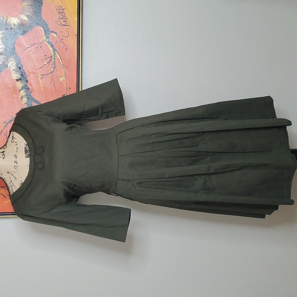 Lindy Bop Olive Green Midi Dress